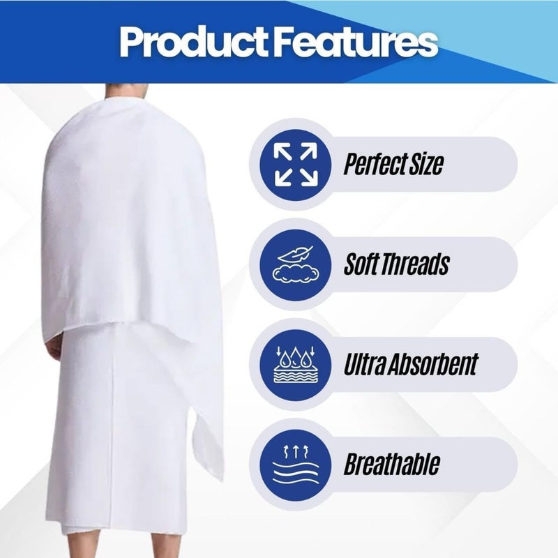 Ihram Set for Adults Hajj and Umrah Pilgrimage Light weight and Ultra-soft sheets, with accessories Ideal Gift for Hajj pilgrimage 4 - Image 3