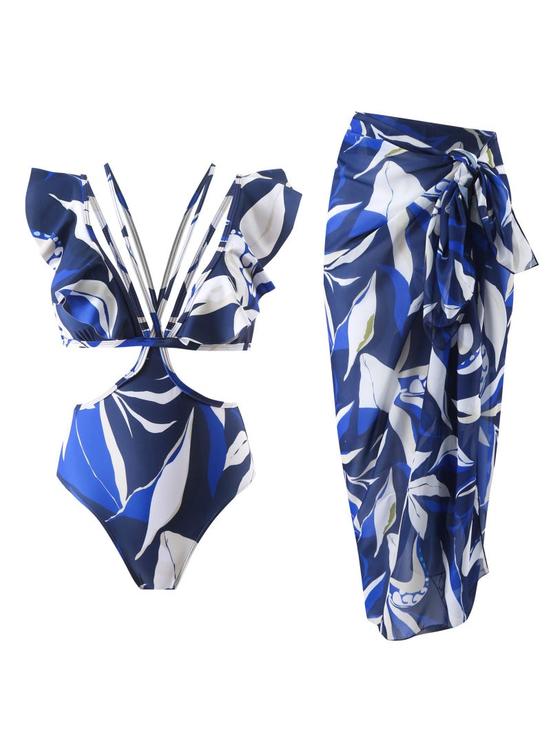 2-Piece Women Swimsuit With Skirt Holiday Beach Dress Tight And Slimming Bikini Swimsuit Fashionable Surfing Wear Summer - Image 1