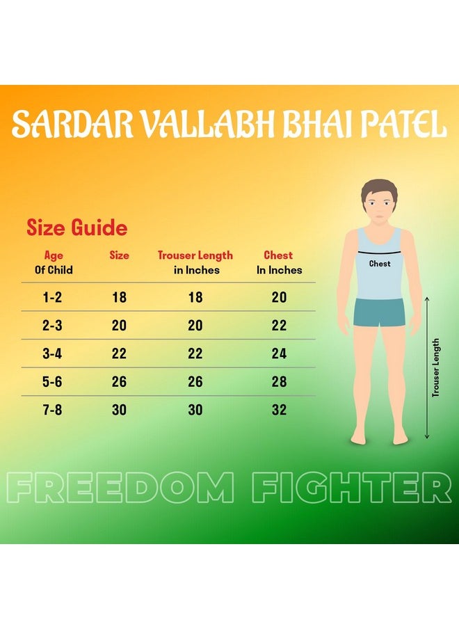 Kaku Fancy Dresses - Kaku Fancy Dresses Polyester Sardar Vallabh Bhai Patel Costume For Boys | National Hero Freedom Fighter Fancy Dress For Independence Day & Republic Day - 5-6 Years,White - Image 1