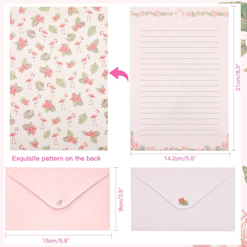 KSIWRE Stationary Paper and Envelopes Set, 36 PCS Lined Stationary Writing Paper with 18 PCS Matching Envelopes, Fresh Floral Style Letter Writing Paper for Invitations Gifts Holiday Wishes - Image 4