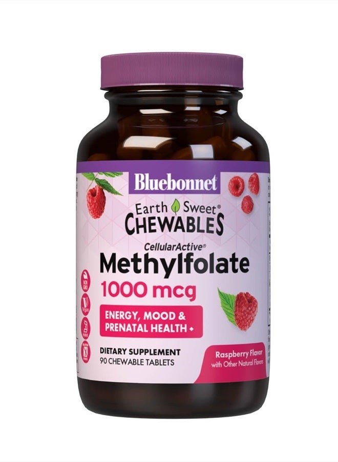 BlueBonnet Earth Sweet Cellular Active Methylfolate 1000 mcg Chewable Tablets, 90 Count (743715004559) - Image 1