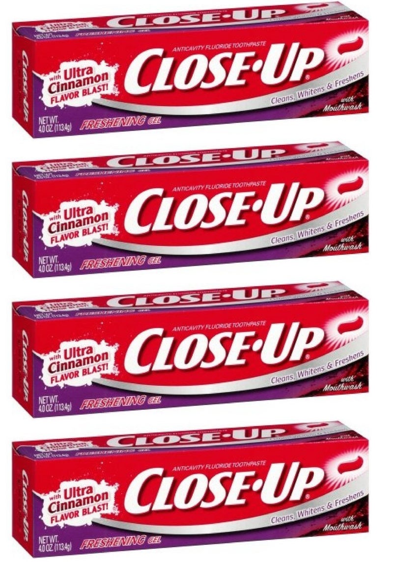 CloseUp Fluoride Toothpaste Freshening Red Gel 4 oz Pack of 4