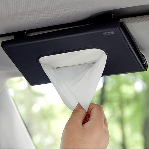 Detachi Car Tissue Holder, Sun Visor Napkin Holder, Car Visor Tissue Holder, Tissue Holder for Car (Black) - Image 1
