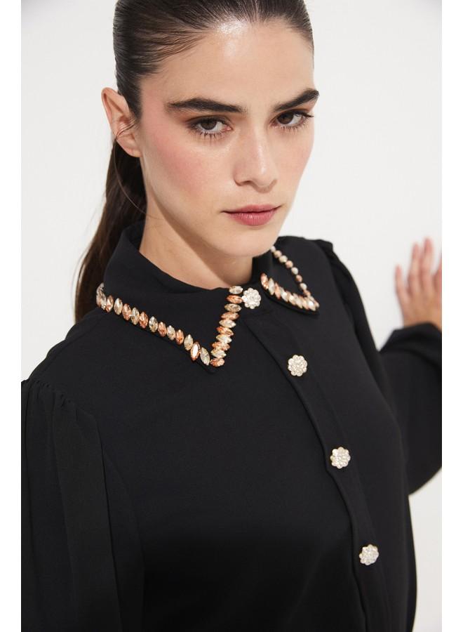 جون فستان بياقة مزينة - Image 1