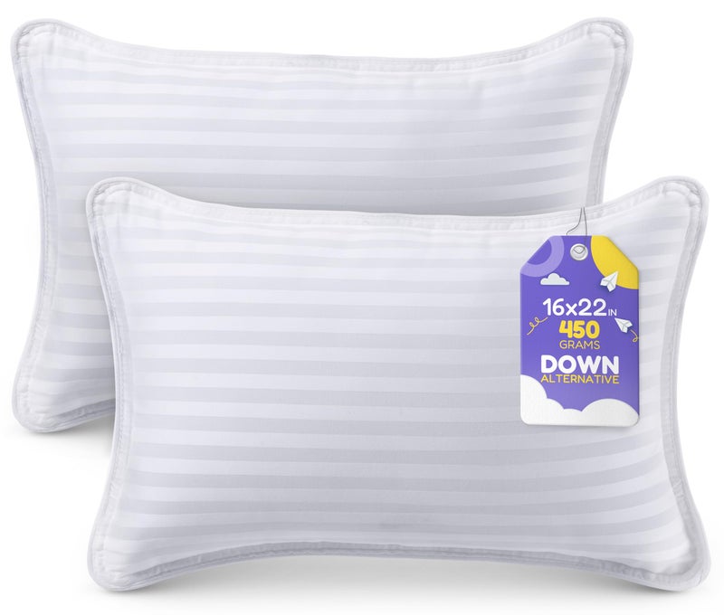 Utopia Bedding Youth Pillow (White, 2 Pack), 16x22 Kids Pillow for Sleeping, Soft and Breathable Cotton Blend Shell, Polyester Filling, Perfect for Kids Bed and Travel (Intended for Age 5 and up) - Image 1