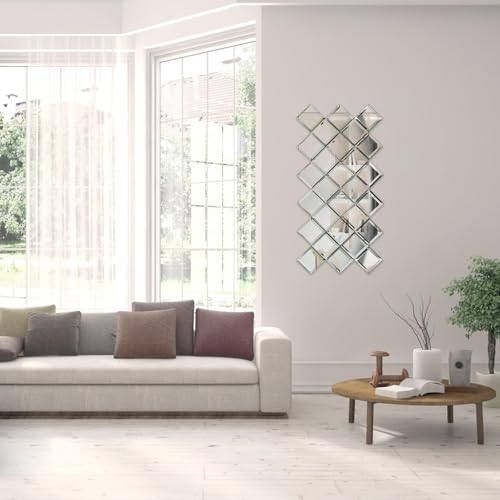 Lovdeco Peel and Stick Light Antique Mirror Tile, Square Mirror for Kitchen Backsplash Bathroom (32 Sheets, 2 SQ.FT.), 3 x 3 Inch - Image 4