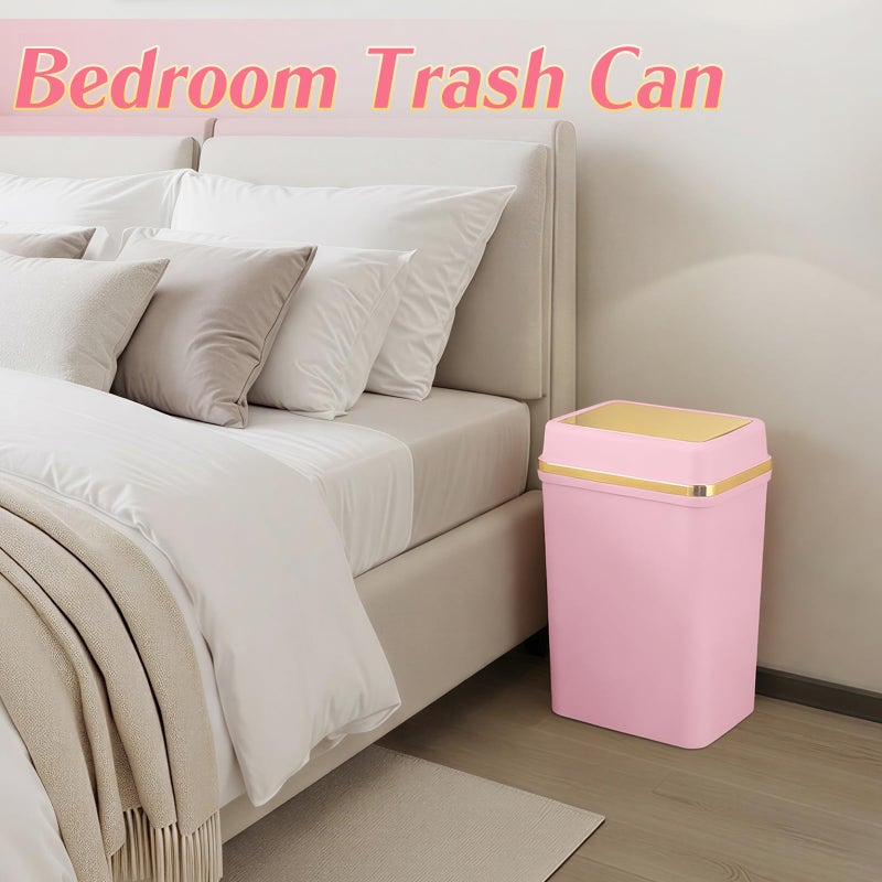 WSBArt Bathroom Trash Can with Lid 4 Gallon Pink Trash Can Bedroom Trash Can Small Garbage Can with 300 Counts Trash Bags for Small Bathroom Bedroom Office - Image 4