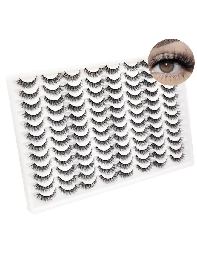 Azenlo False Eyelashes 48 Pairs Faux Mink Lashes 14mm Wispy Lashes 3D Fluffy Cat Eye Lashes Pack Bulk Wholesale Strip Lashesstyle 48045 - Image 2