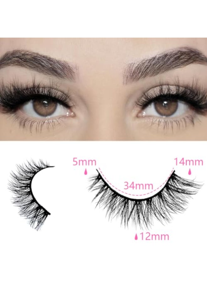 Azenlo False Eyelashes 48 Pairs Faux Mink Lashes 14mm Wispy Lashes 3D Fluffy Cat Eye Lashes Pack Bulk Wholesale Strip Lashesstyle 48045 - Image 3