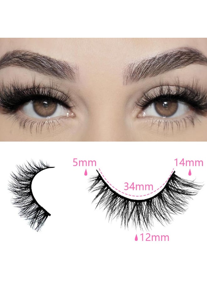 Azenlo False Eyelashes 48 Pairs Faux Mink Lashes 14mm Wispy Lashes 3D Fluffy Cat Eye Lashes Pack Bulk Wholesale Strip Lashesstyle 48045 - Image 4
