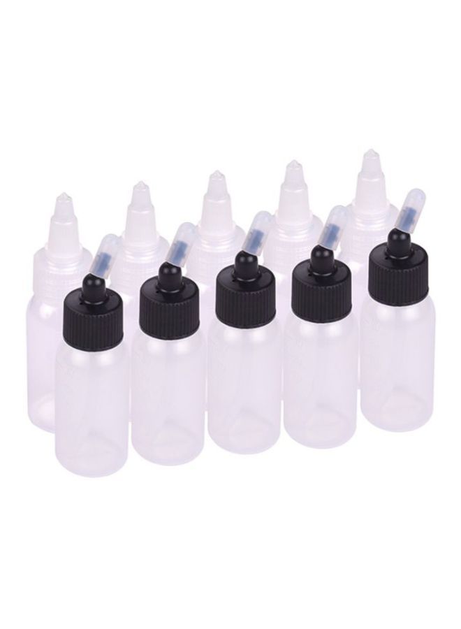NIBEMINENT 10-Piece Airbrush Paint Bottles With Scale Line Set White/Black - Image 1