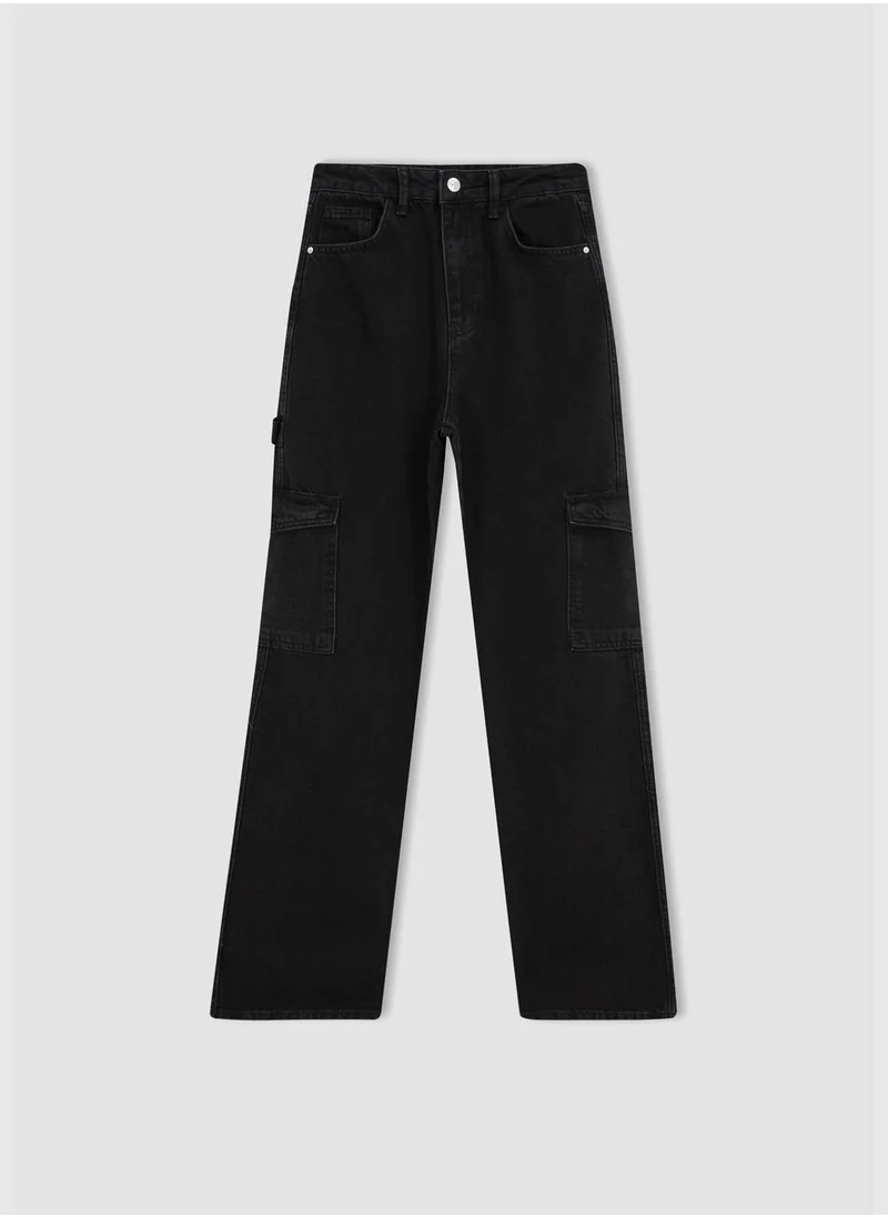 ديفاكتو Woman Wideleg Cargo Denim Trousers