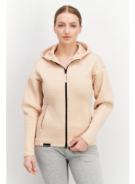 Adidas Women Sportswear Long Sleeves Hooded Outdoor Jacket, Peach  - Image 1