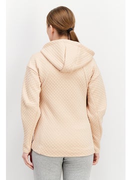 Adidas Women Sportswear Long Sleeves Hooded Outdoor Jacket, Peach  - Image 4