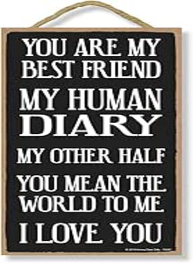 Honey Dew Gifts Love Sign, My Best Friend I Love You 5 inch by 10 inch Hanging Wall Art, Decorative Wood Sign Home Decor
