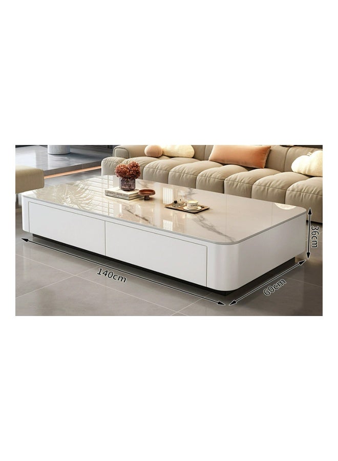 NKX Coffee Table for Living Room Small Household Tea Table Modern light luxury Combination Simple 140*60cm White - Image 3