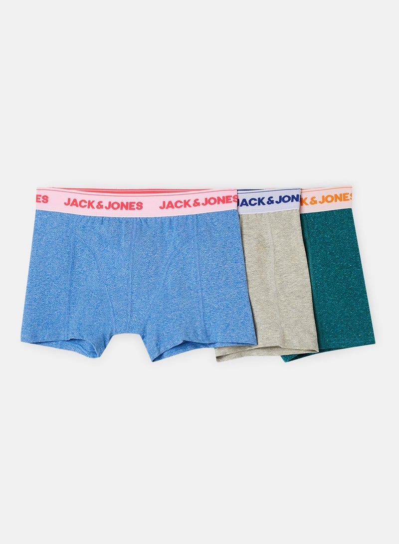 JACK & JONES Logo Band Melange Trunks (Pack of 3)  - Image 1