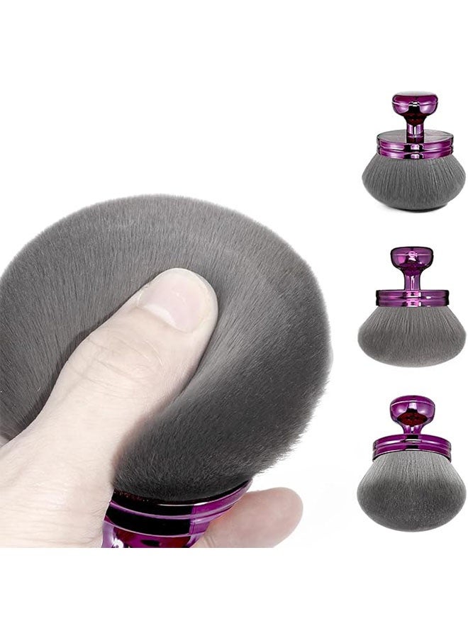 Large Body Makeup Brush for Self Tanner, Leg, Arm and Body Makeup, Bronzer Self Tan Applicator Oval Face, Wide Round Head Kabuki Brush for Application with Drawstring Bag, Purple - Image 3