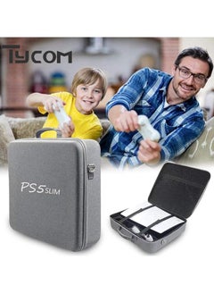 TYCOM PS5 SLIM Travel Storage Bag for Ps5 Slim Shockproof Hard Shell Bag Luxury Waterproof Shoulder Bag for Playstation 5 Slim Console & Accessories Storage Organizer Single Grey  - Image 2
