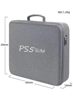 TYCOM PS5 SLIM Travel Storage Bag for Ps5 Slim Shockproof Hard Shell Bag Luxury Waterproof Shoulder Bag for Playstation 5 Slim Console & Accessories Storage Organizer Single Grey  - Image 4