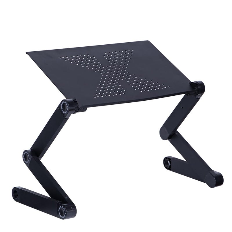 Aluminium Laptop Desk Foldable Bed Table with Mobile Phone Groove - Image 2