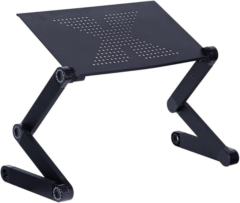 Aluminium Laptop Desk Foldable Bed Table with Mobile Phone Groove - Image 1