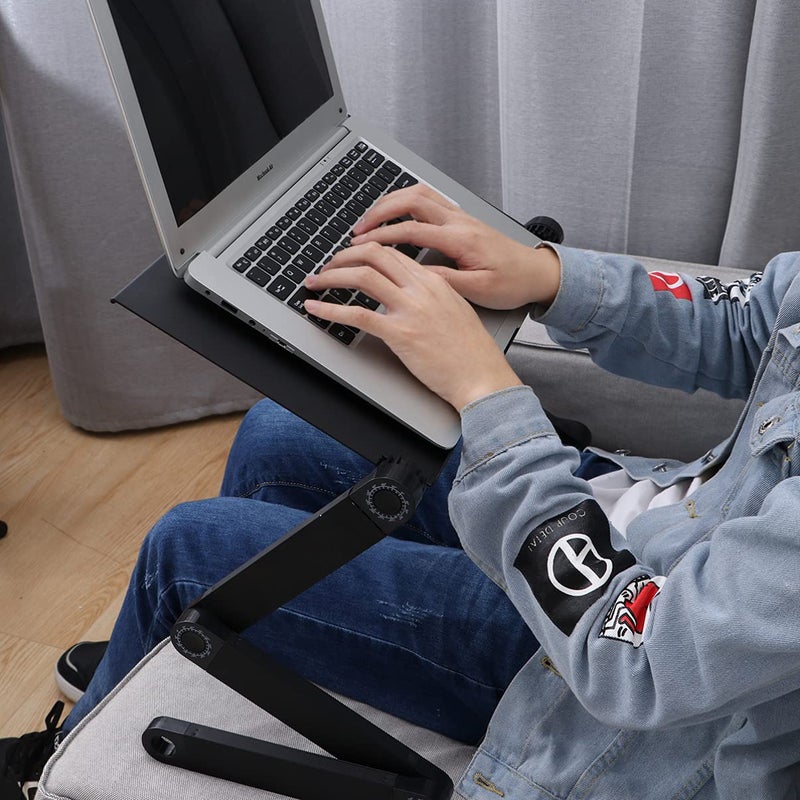 Aluminium Laptop Desk Foldable Bed Table with Mobile Phone Groove - Image 4