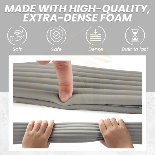HENIJ Soft Extra Dense Furniture Table Wall Edge Protectors Foam Baby | Safety Bumper Guard Protector, Table Protection Strip, Kids Safety Corner Strip (6.5 Ft Long, 8 CM Wide, Grey, Pack of 1) - Image 3
