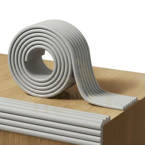 HENIJ Soft Extra Dense Furniture Table Wall Edge Protectors Foam Baby | Safety Bumper Guard Protector, Table Protection Strip, Kids Safety Corner Strip (6.5 Ft Long, 8 CM Wide, Grey, Pack of 1) - Image 1