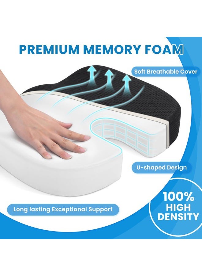 TushGuard Seat Cushion, Office Chair Cushions, Car Seat Cushion, Non-Slip Sciatica & Back Coccyx Tailbone Pain Relief Chair Pad for Computer Desk, Wheelchair, Driving (Black, X-Large) - Image 3