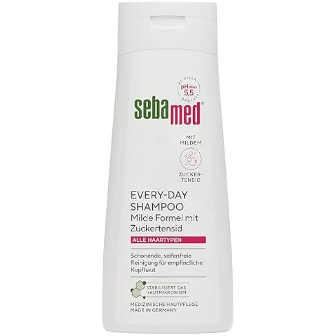 Sebamed EVERY-DAY SHAMPOO 200 ML, HAIR SHAMPOO FOR MEN AND WOMEN, GENTLE, SOAP-FREE CLEANING FOR SENSITIVE SCALPS, ESPECIALLY MILD THANKS TO SUGAR SURFACTANT FORMULA, SUITABLE FOR ALL HAIR TYPES - Image 1
