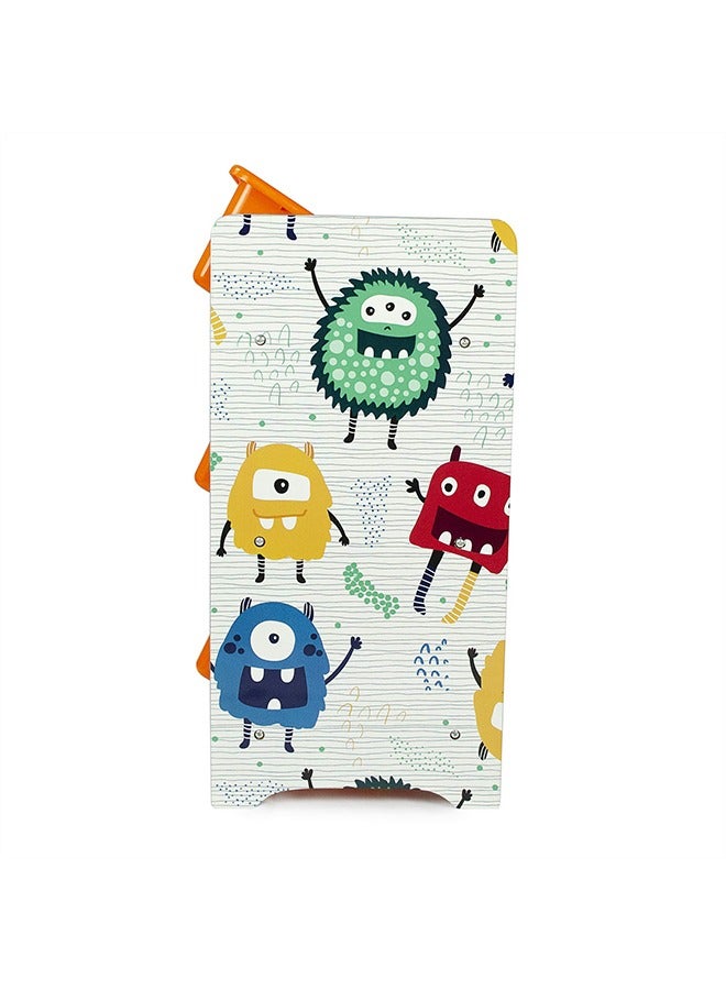 Home Canvas Home Canvas Crazy Monster Toy Storage 3Bins Organizer For Kids Play Room, Multicolor  - Image 2