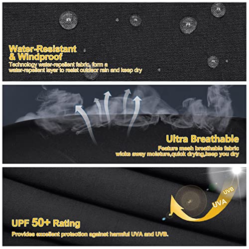 MOCOLY Women's Cargo Hiking Pants Elastic Waist Quick Dry Lightweight Outdoor Water Resistant Long Pants UPF 50+ Black M - Image 5