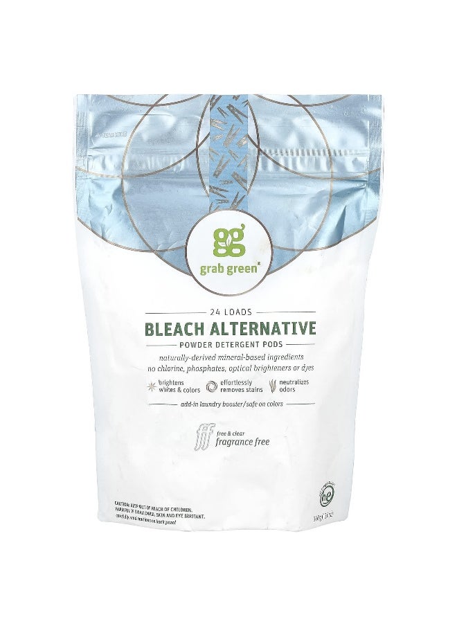 Grab Green Grab Green, Bleach Alternative Powder Detergent Pods, Fragrance Free, 24 Loads, 12.6 oz (360 g)  - Image 1