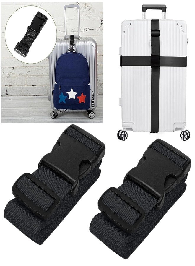 iCONY Heavy Duty Luggage Straps for SUITCASES and TROLLEYS 2" X6.5FT + 1 ADD A Baggage Belt (1"X20") (TRSANSPORTATION Security) Pack of 3 (Black) - Image 2