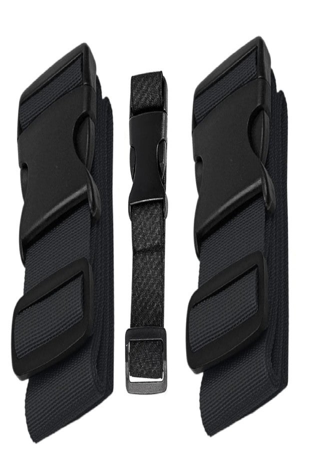 iCONY Heavy Duty Luggage Straps for SUITCASES and TROLLEYS 2" X6.5FT + 1 ADD A Baggage Belt (1"X20") (TRSANSPORTATION Security) Pack of 3 (Black) - Image 1