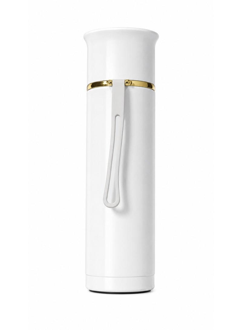 Trendiva White Vacuum Flask Bottle – Premium Insulated Water Bottle with Strap Handle | Hot & Cold Stainless Steel Travel Thermos for Office, School & Gym - Image 1
