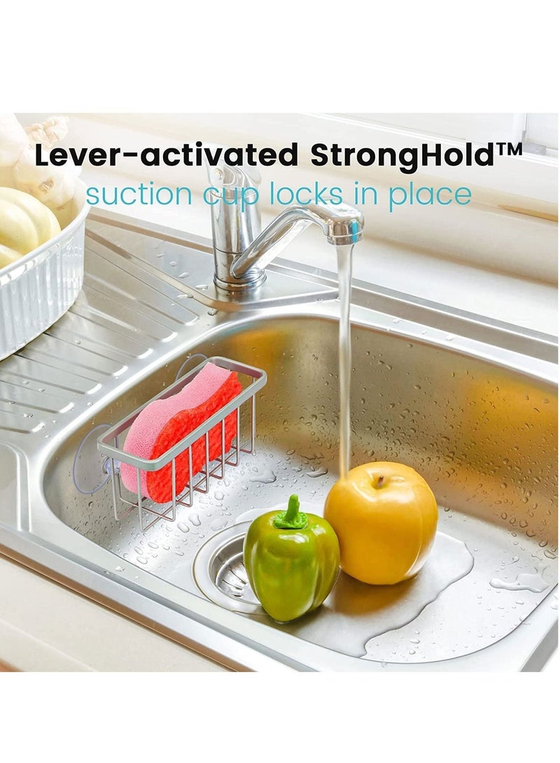 Excefore Sink Rag Holder, Kitchen Sink Caddy Organizer Sponge Holder 3-in-1 Adhesive Brush Scrub Dishcloth Rack Hanger Storage Stainless Steel No Drilling， Rust Proof  - Image 2