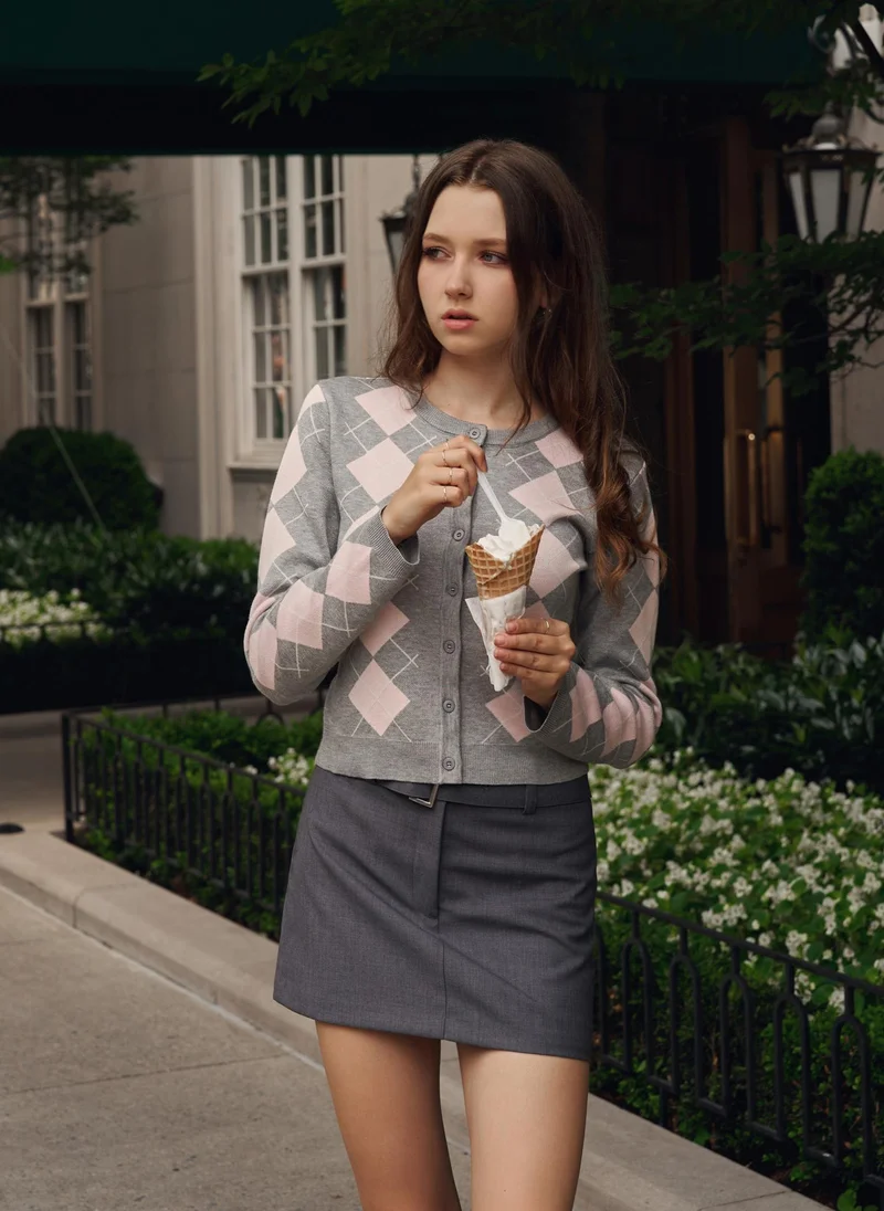 Lichi  Straight mini skirt with matching belt for Women | Best Price UAE