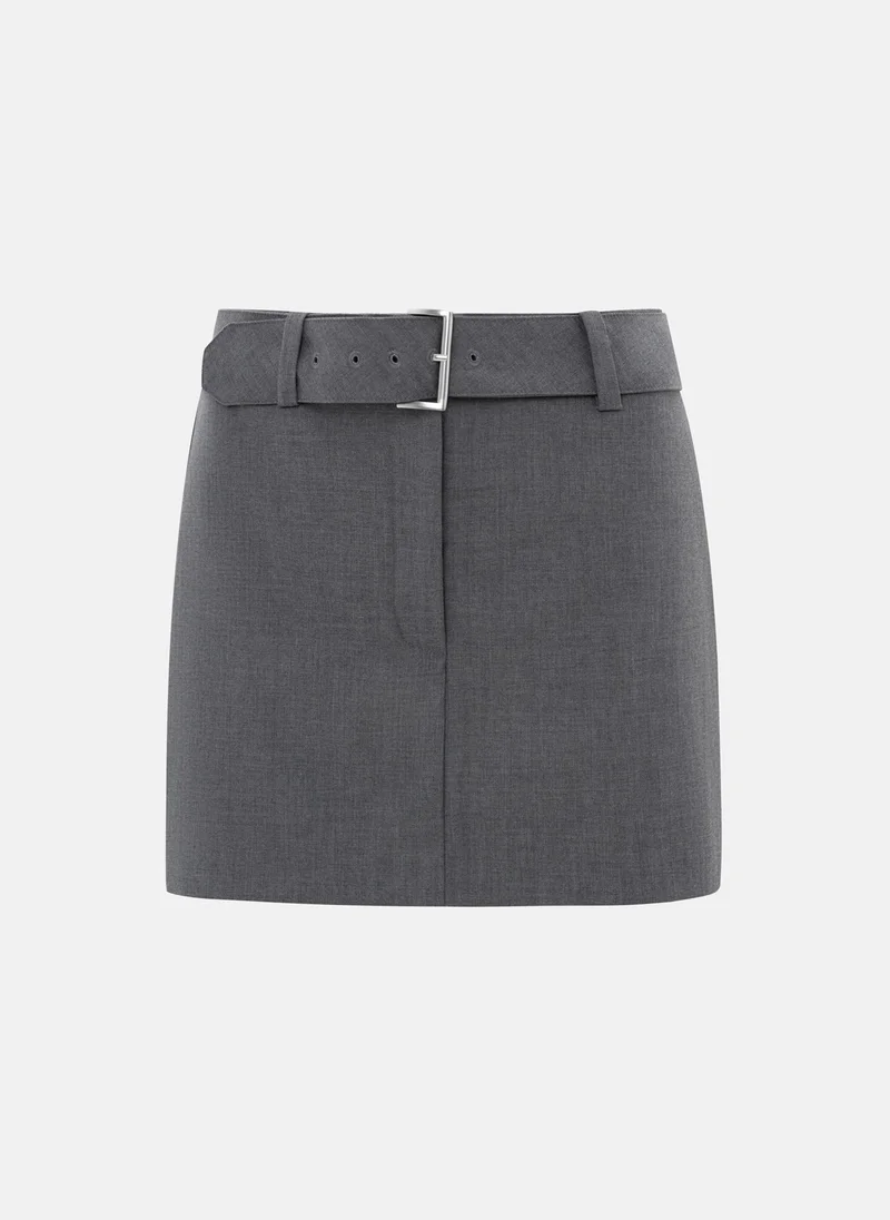 Lichi  Straight mini skirt with matching belt for Women | Best Price UAE