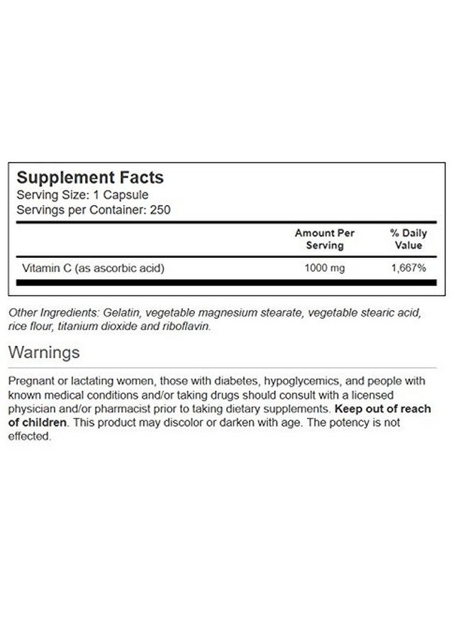 Vitacost Brand Vitacost Vitamin C - 1000 mg - 250 Capsules - Image 2