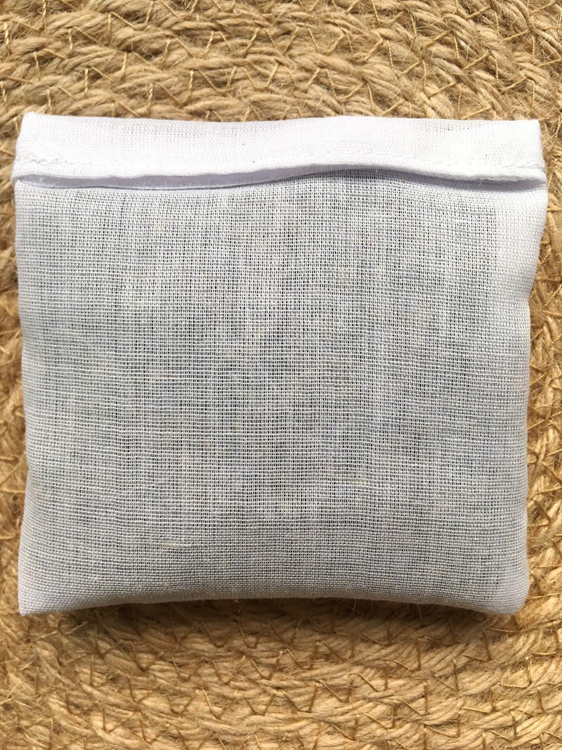 Minhcraft Hand Embroidered Lavender Sachet Bag Wheat Embroidery Natural Linen 6"x6", Set of 3 - Image 5