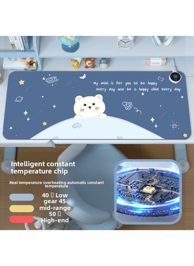 Generic - Heating Mouse Pad Office Desktop Heating Warm Table Mat Students Homework Writing Heating Table Mat Warm Hand Waterproof-Color:60*36 Four-leaf Clover Digital Display Switch-Pattern:Wink Bear - Image 1