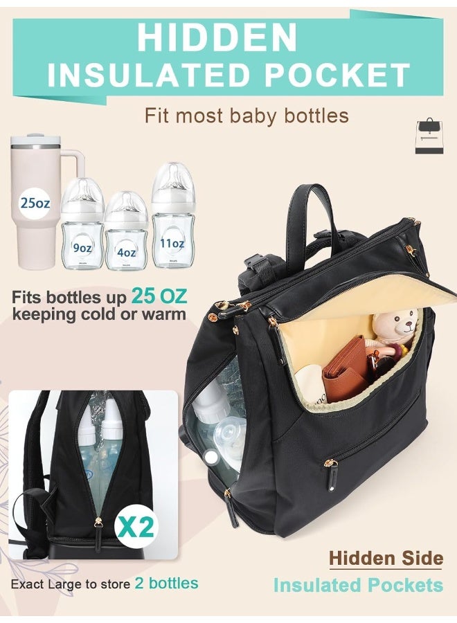 MOMINSIDE حقيبة ظهر مومينسايد لحفاضات الأطفال مع 15 جيباً - Image 4
