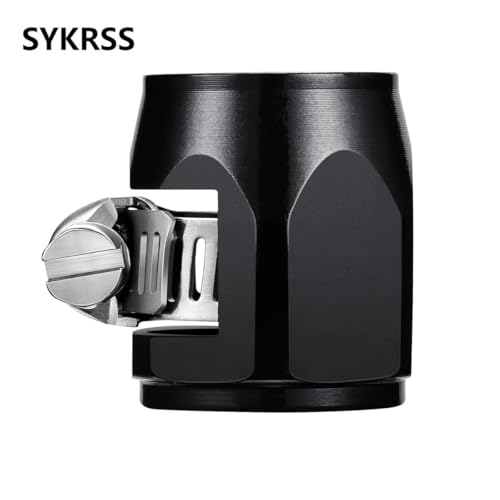SYKRSS Flexible Rubber Clamps - 8an Hose Finisher Clamp with Screw Band, 4Pcs/Pack Black Aluminum Connectors, Great for Fuel Line, Diesel/Gas/Air/Water/Oil Hoses - Image 2
