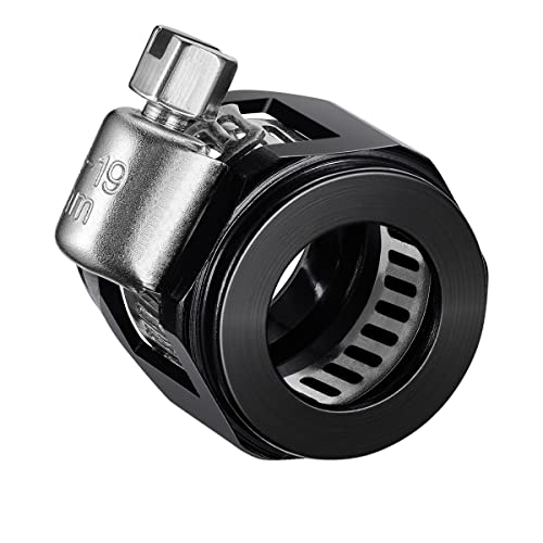 SYKRSS Flexible Rubber Clamps - 8an Hose Finisher Clamp with Screw Band, 4Pcs/Pack Black Aluminum Connectors, Great for Fuel Line, Diesel/Gas/Air/Water/Oil Hoses - Image 3
