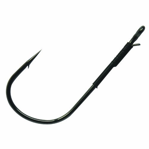 Gamakatsu Super Heavy Cover Worm Hook with Wire Keeper, Black - Image 1