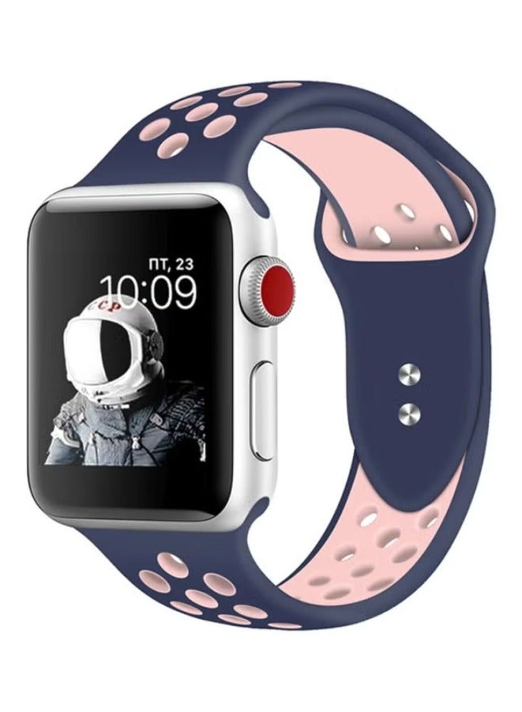 XiuWoo Silicone Strap For Apple Watch Series 1/2/3/4 Blue/Pink - Image 1
