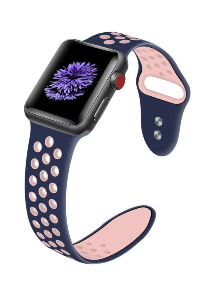 XiuWoo Silicone Strap For Apple Watch Series 1/2/3/4 Blue/Pink - Image 2