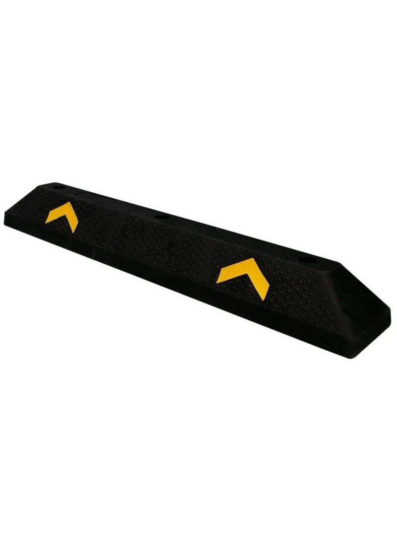 BERRY Berry 90CM Parking Wheel Stop – Heavy Duty PVC Parking Curbs with Yellow Reflectors | Durable Wheel Stoppers for Commercial & Domestic Car Parks  - Image 1